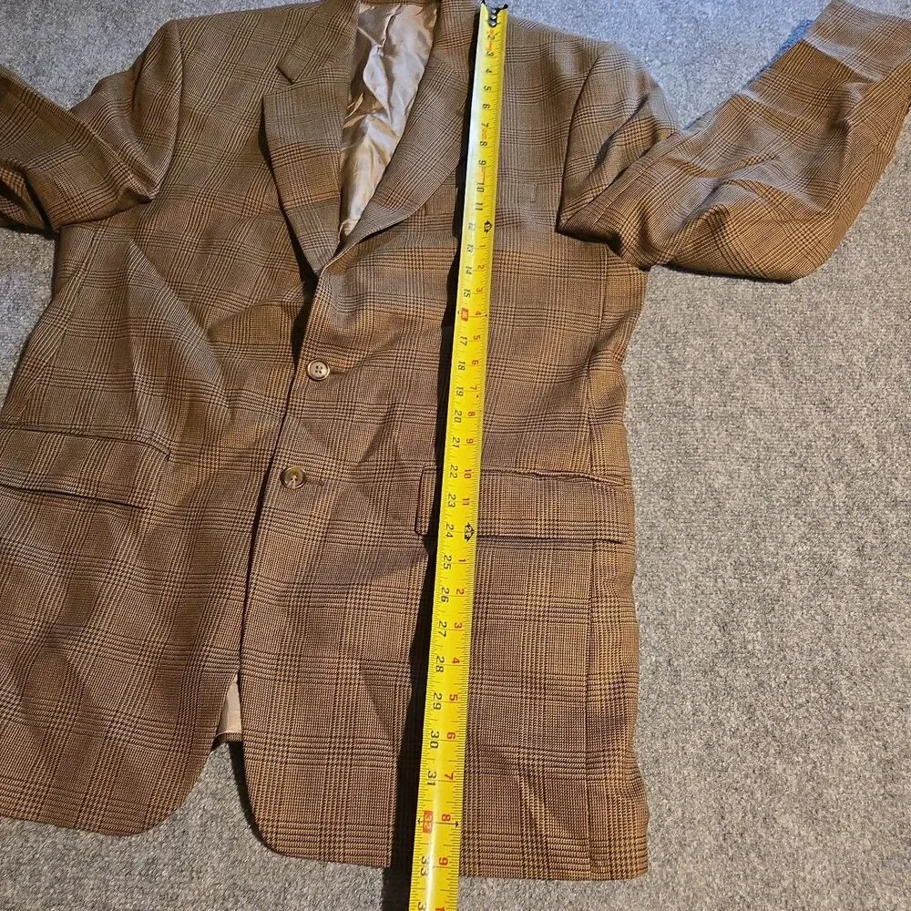 Lauren Ralph Lauren Wool Blazer Jacket Men's 42L Brown 2 button Made Canada